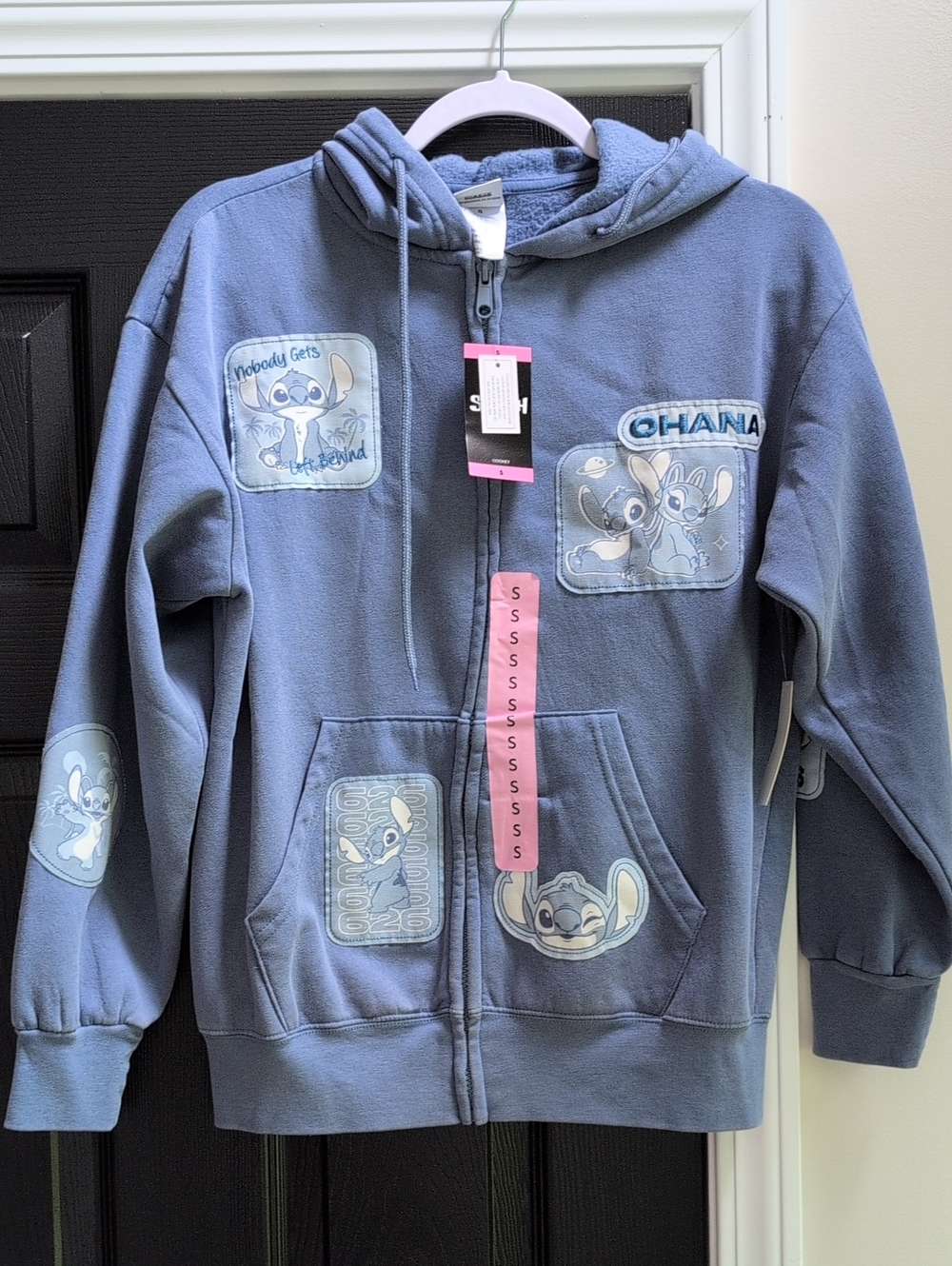 Disney Blue Zip-Up Hoodie with Stitch Tag